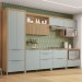 Cozinha Completa Marquesa 7 Portas 7 Gavetas Ripado 100% Mdf Nature/Verde - Nesher