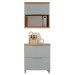 Armário de Cozinha Marquesa 2 Portas 1 Gaveta 100% Mdf Nature/Verde - Nesher