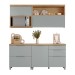 Cozinha Compacta Marquesa 4 Portas 4 Gavetas Ripado 100% Mdf Nature/Verde - Nesher