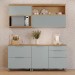 Cozinha Compacta Marquesa 4 Portas 4 Gavetas Ripado 100% Mdf Nature/Verde - Nesher