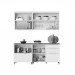 Cozinha Compacta Marquesa 4 Portas 4 Gavetas Ripado 100% Mdf Nature/Verde - Nesher