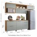 Cozinha Compacta Marquesa 5 Portas 4 Gavetas Ripado 100% Mdf Nature/Verde - Nesher