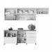 Cozinha Compacta Marquesa 5 Portas 4 Gavetas Ripado 100% Mdf Nature/Verde - Nesher