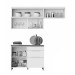 Cozinha Compacta Marquesa Gourmet com Ilha 4 Portas 6 Gavetas Ripado 100% Mdf Nature/Verde - Nesher