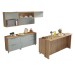Cozinha Completa Marquesa Gourmet 5 Portas 4 Gavetas com Ilha Ripado 100% Mdf Nature/Verde - Nesher