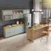 Cozinha Completa Marquesa Gourmet 5 Portas 4 Gavetas com Ilha Ripado 100% Mdf Nature/Verde - Nesher