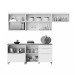 Cozinha Completa Marquesa Gourmet 5 Portas 4 Gavetas com Ilha Ripado 100% Mdf Nature/Verde - Nesher