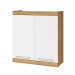 Armário Aéreo Cozinha 80 Cm Burguesa Premium 2 Portas 100% Mdf Amadeirado Freijó/Branco - Nesher