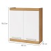 Armário Aéreo Cozinha 80 Cm Burguesa Premium 2 Portas 100% Mdf Amadeirado Freijó/Branco - Nesher