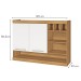 Armário Aéreo Cozinha 120 Cm Burguesa Premium 2 Portas 100% Mdf Amadeirado Freijó/Branco - Nesher