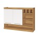 Armário Aéreo Cozinha 120 Cm Burguesa Premium 2 Portas 100% Mdf Amadeirado Freijó/Branco - Nesher