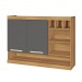 Armário Aéreo Cozinha 120 Cm Burguesa Premium 2 Portas 100% Mdf Amadeirado Freijó/Grafite - Nesher