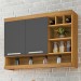 Armário Aéreo Cozinha 120 Cm Burguesa Premium 2 Portas 100% Mdf Amadeirado Freijó/Grafite - Nesher