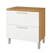Balcão de Cozinha 80 Cm Burguesa Premium 1 Porta 1 Gaveta 100% Mdf Amadeirado Freijó/Branco - Nesher