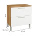 Balcão de Cozinha 80 Cm Burguesa Premium 1 Porta 1 Gaveta 100% Mdf Amadeirado Freijó/Branco - Nesher