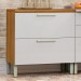 Balcão de Cozinha 80 Cm Burguesa Premium 1 Porta 1 Gaveta 100% Mdf Amadeirado Freijó/Branco - Nesher