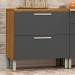 Balcão de Cozinha 80 Cm Burguesa Premium 1 Porta 1 Gaveta 100% Mdf Amadeirado Freijó/Grafite - Nesher