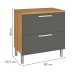 Balcão de Cozinha 80 Cm Burguesa Premium 1 Porta 1 Gaveta 100% Mdf Amadeirado Freijó/Grafite - Nesher