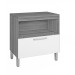 Balcão de Cozinha 80 Cm Burguesa Premium 1 Porta 1 Gaveta 100% Mdf Amadeirado Freijó/Grafite - Nesher