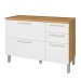 Balcão de Cozinha Burguesa Premium 2 Portas 3 Gavetas 100% Mdf Amadeirado Freijó/Branco - Nesher