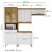 Cozinha Compacta Burguesa 8 Portas 2 Gavetas com Vidro 100% Mdf Freijó/Branco - Nesher