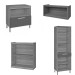 Cozinha Compacta Burguesa 8 Portas 2 Gavetas com Vidro 100% Mdf Freijó/Branco - Nesher