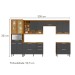 Cozinha Completa Burguesa Premium 12 Portas 5 Gavetas com Vidro 100% Mdf Freijó/Grafite - Nesher