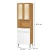 Paneleiro Burguesa Premium 4 Portas 1 Gaveta com Vidro 100% Mdf Amadeirado Freijó/Branco - Nesher