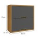 Armário Aéreo Cozinha 80 Cm Imperatriz 2 Portas 100% Mdf Freijó/Grafite - Nesher