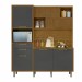 Cozinha Compacta Loft Imperatriz 6 Portas 2 Gavetas Ripado 100% Mdf Amadeirado Freijó/Grafite - Nesher