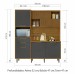 Cozinha Compacta Loft Imperatriz 6 Portas 2 Gavetas Ripado 100% Mdf Amadeirado Freijó/Grafite - Nesher