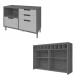 Cozinha Compacta Imperatriz 2 Portas 4 Gavetas Ripado 100% Mdf Freijó/Off White - Nesher Móveis