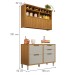 Cozinha Compacta Imperatriz 2 Portas 4 Gavetas Ripado 100% Mdf Freijó/Off White - Nesher Móveis