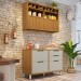 Cozinha Compacta Imperatriz 2 Portas 4 Gavetas Ripado 100% Mdf Freijó/Off White - Nesher Móveis