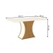 Mesa de Madeira Luiza com Vidro Sc15 Nature/Off White - Henn
