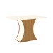 Mesa de Madeira Luiza com Vidro Nature/Off White - Henn