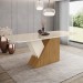 Mesa de Madeira Epic com Vidro Sc23 Nature/Off White - Henn