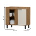 Balcão de Cozinha Toscana 100% Mdf 1 Porta Freijó/Off White - Mx Móveis