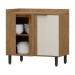 Balcão de Cozinha Toscana 100% Mdf 1 Porta Freijó/Off White - Mx Móveis