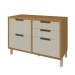 Balcão de Cozinha para Pia Imperatriz 1 Porta 4 Gavetas 100% Mdf Freijó/Off White - Nesher