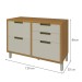 Balcão de Cozinha para Pia Imperatriz 1 Porta 4 Gavetas 100% Mdf Freijó/Off White - Nesher