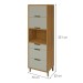 Paneleiro Imperatriz 2 Portas 3 Gavetas 100% Mdf Freijó/Off White - Nesher