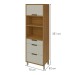 Torre Quente Imperatriz 1 Porta 3 Gavetas 100% Mdf Freijó/Off White - Nesher