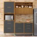 Cozinha Compacta Imperatriz 4 Portas 7 Gavetas Ripado 100% Mdf Freijó/Grafite - Nesher