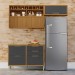 Cozinha Compacta Imperatriz 3 Portas 4 Gavetas Ripado 100% Mdf Freijó/Grafite - Nesher