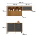 Cozinha Compacta Imperatriz 3 Portas 4 Gavetas Ripado 100% Mdf Freijó/Grafite - Nesher