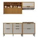 Cozinha Compacta Imperatriz 4 Portas 5 Gavetas Ripado 100% Mdf Freijó/Off White - Nesher