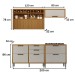 Cozinha Compacta Imperatriz 4 Portas 5 Gavetas Ripado 100% Mdf Freijó/Off White - Nesher