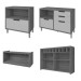 Cozinha Compacta Imperatriz 4 Portas 5 Gavetas Ripado 100% Mdf Freijó/Off White - Nesher