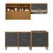 Cozinha Compacta Imperatriz 4 Portas 5 Gavetas Ripado 100% Mdf Freijó/Grafite - Nesher